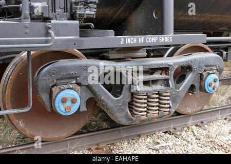 Barbier s2 LKW Fracht Getreidekipper auf ehemalige kanadische pazifische Eisenbahn Saskatchewan Kanada Stockfoto