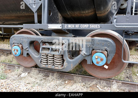 Barbier s2 LKW Fracht Getreidekipper auf ehemalige kanadische pazifische Eisenbahn Saskatchewan Kanada Stockfoto