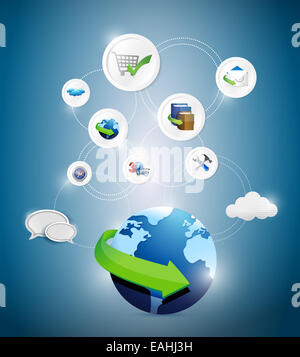 International Services Idee konzeptionelle Karte Stockfoto