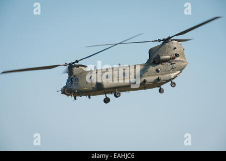 Fairford, UK - 12. Juli 2014: ein RAF Chinook Hubschrauber anzeigen bei der Royal International Air Tattoo. Stockfoto