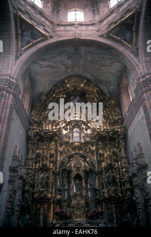 Goldenen Altar aus dem 18. Jahrhundert Iglesia de San Cayetano oder Templo Valenciana in der Nähe der Valenciana Mine, Guanajuato, Mexiko Stockfoto