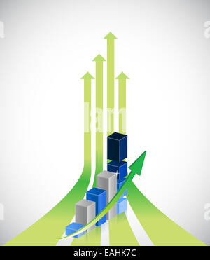 Pfeile und das positive Geschäftsentwicklung Grafik Illustration design Stockfoto