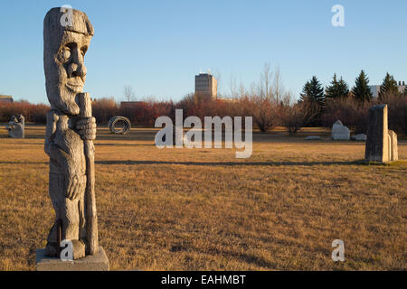 Skulptur Garten, angelegt als Teil einer Skulptur Symposium an der Universität von Saskatchewan Stockfoto