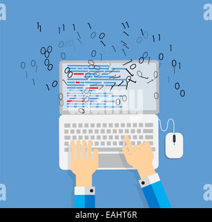 Programmierung, Codierung flache Konzept-Vektor-Illustration Stockfoto