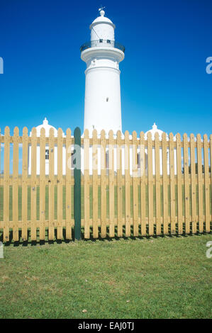 Die Macquarie Lighthouse auch bekannt als South Head oberen Light war der erste und längste Umhüllung Leuchtturm Ort in Australien Stockfoto