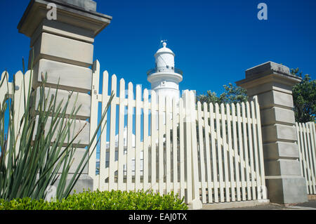 Die Macquarie Lighthouse auch bekannt als South Head oberen Light war der erste und längste Umhüllung Leuchtturm Ort in Australien Stockfoto