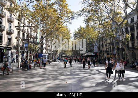 La Rambla (Las Ramblas), Barcelona, Spanien Stockfoto