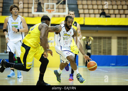 Esforta Arena Hachioji, Tokio, Japan. 15. November 2014. Jerome Tillman (Levanga), 15. November 2014 - Basketball: Basketball-Bundesliga "NBL" 2014-2015 zwischen Hitachi Sunrockers Tokio 73 57 Levanga Hokkaido am Esforta Arena Hachioji, Tokio, Japan übereinstimmen. © AFLO SPORT/Alamy Live-Nachrichten Stockfoto