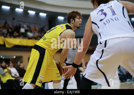 Esforta Arena Hachioji, Tokio, Japan. 15. November 2014. Yuki Mitsuhara (Sunrockers), 15. November 2014 - Basketball: Basketball-Bundesliga "NBL" 2014-2015 zwischen Hitachi Sunrockers Tokio 73 57 Levanga Hokkaido am Esforta Arena Hachioji, Tokio, Japan übereinstimmen. © AFLO SPORT/Alamy Live-Nachrichten Stockfoto