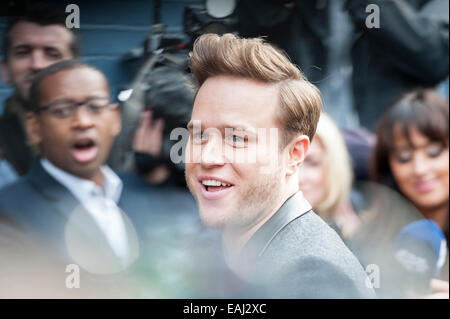 Basing Street, London, UK. 15. November 2014. Künstler kommen in den Sarm Studios in Notting Hill, West London, zum Datensatz Band Aid. Im Bild: Olly Murs. Bildnachweis: Lee Thomas/Alamy Live-Nachrichten Stockfoto