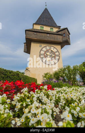 Österreich, Steiermark, Graz, Clock Tower, Uhrturm Stockfoto