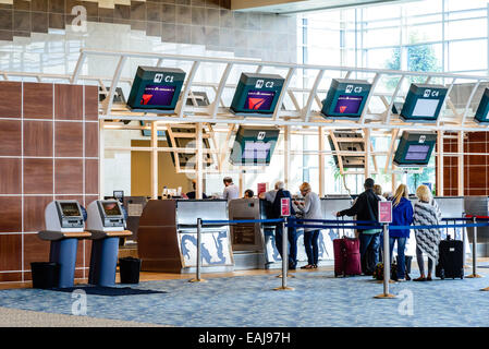 Check-in Schalter, Flughafen Springfield-Branson, Missouri Stockfoto