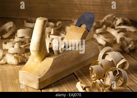 Carpenters Flugzeug und rasieren Stockfoto