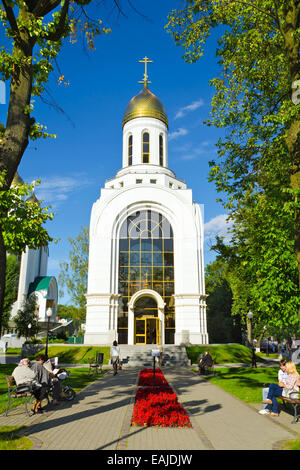 Kapelle zu Ehren der russischen Fürsten Peter und Fevronia Sieg Platz. Kaliningrad (bis 1946 Königsberg), Russland Stockfoto