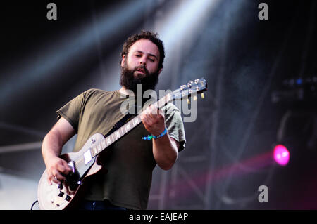 BENICASIM, Spanien - 18.Juli: Toundra Band konzertante Aufführung beim FIB (Festival Internacional de Benicassim) 2013 Festival. Stockfoto