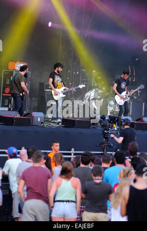 BENICASIM, Spanien - 18.Juli: Toundra Band konzertante Aufführung beim FIB (Festival Internacional de Benicassim) 2013 Festival. Stockfoto