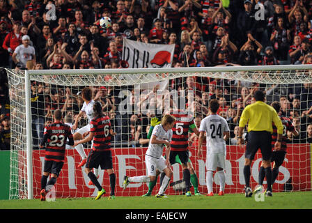 Die Western Sydney Wanderers schlagen Sanfrecce Hiroshima 2-0 ein 1-3-Defizit zu überwinden, nach die erste Etappe der Beseitigung Runde.  Mitwirkende: Atmosphäre wo: Sydney, Australien bei: 14. Mai 2014 Stockfoto