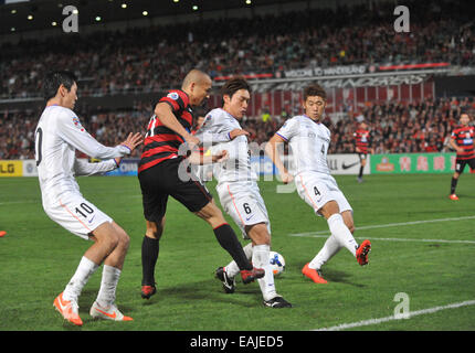 Die Western Sydney Wanderers schlagen Sanfrecce Hiroshima 2-0 ein 1-3-Defizit zu überwinden, nach die erste Etappe der Beseitigung Runde.  Mitwirkende: Shinji Ono wo: Sydney, Australien bei: 14. Mai 2014 Stockfoto