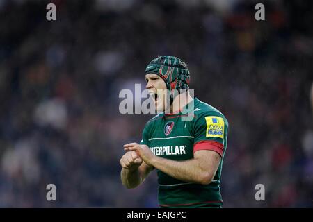 Leicester, UK. 16. November 2014. Julian Salvi von Leicester Tigers - Rugby Union - Aviva Premiership - Leicester Tigers Vs Sarazenen - Saison 2014/15 16. November 2014 - Foto Malcolm Couzens/Sportimage. Bildnachweis: Csm/Alamy Live-Nachrichten Stockfoto