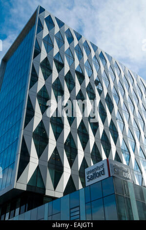 Salford University 'Orange' Gebäude am MediaCityUK komplexe, Salford Quays, Manchester, UK Stockfoto