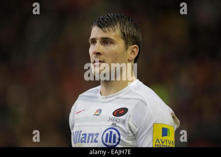 Leicester, UK. 16. November 2014. Richard Wigglesworth Sarazenen - Rugby Union - Aviva Premiership - Leicester Tigers Vs Sarazenen - Saison 2014/15 16. November 2014 - Foto Malcolm Couzens/Sportimage. Bildnachweis: Csm/Alamy Live-Nachrichten Stockfoto
