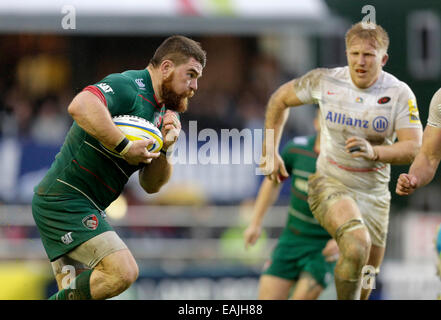 Leicester, UK. 16. November 2014. Michele Rizzo von Leicester Tigers - Rugby Union - Aviva Premiership - Leicester Tigers Vs Sarazenen - Saison 2014/15 16. November 2014 - Foto Malcolm Couzens/Sportimage. Bildnachweis: Csm/Alamy Live-Nachrichten Stockfoto