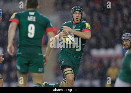 Leicester, UK. 16. November 2014. Julian Salvi von Leicester Tigers - Rugby Union - Aviva Premiership - Leicester Tigers Vs Sarazenen - Saison 2014/15 16. November 2014 - Foto Malcolm Couzens/Sportimage. Bildnachweis: Csm/Alamy Live-Nachrichten Stockfoto