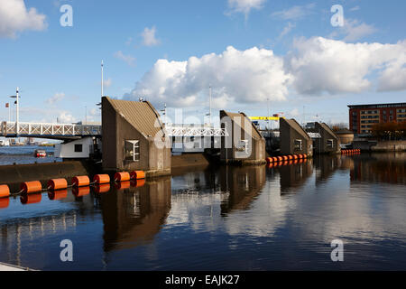 Fluss Lagan Weir Belfast Nordirland Stockfoto