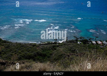 Blick vom Diamond Head Krater, Oahu, Hawaii Stockfoto