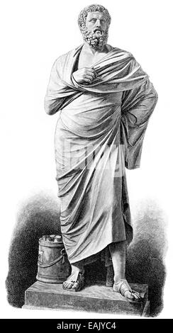 Statue von Sophokles, 497 oder 496 v. Chr.-406 oder 405 v. Chr., klassischer griechischer Dichter, Statue von Sophokles 497/496 v. Chr. - 406/405 V. Stockfoto
