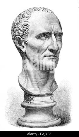 Büste von Gaius Julius Caesar, 100-44 v. Chr., ein römischer Staatsmann, Feldherr und Autor, Büste von Gaius Iulius Cäsar, 100 v Stockfoto