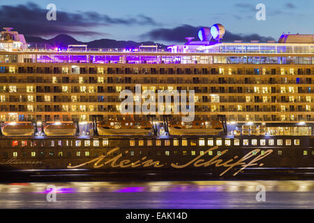 Umweltfreundliche Kreuzfahrtschiff, Mein Schiff 3, im Besitz von Tui Cruises, in Las Palmas, Gran Canaria, Kanarische Inseln Stockfoto