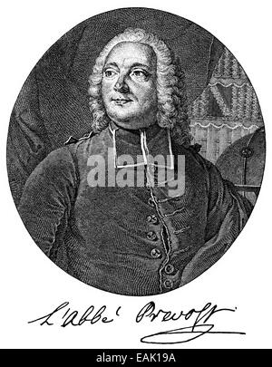 Antoine-François Prévost d'Exiles, 1697-1763, französischer Schriftsteller, Porträt von Antoine-François Prévost d'Exiles, 1697-1763, wa Stockfoto