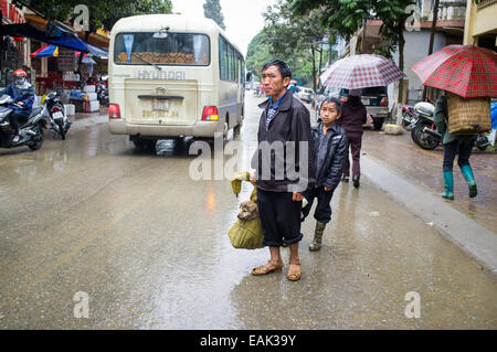 Markt in Bac Ha, Vietnam Stockfoto