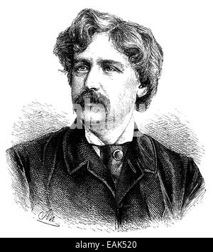 Francis Bret Harte, 1836-1902, ein amerikanischer Schriftsteller, Historischer Druck aus Dem 19. Halbmonatsschrift, Portrait von Francis Bret Harte, Stockfoto