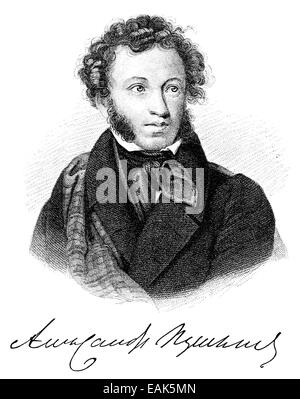 Alexander Sergeyevich Pushkin, 1799-1837, russischer Dichter und Begründer der modernen russischen Literatur, Porträt von Alexander Serg Stockfoto