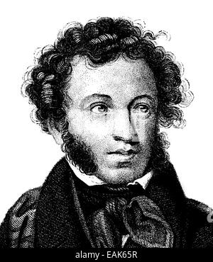 Alexander Sergeyevich Pushkin, 1799-1837, russischer Dichter und Begründer der modernen russischen Literatur, Porträt von Alexander Serg Stockfoto