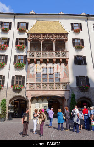 Goldenes Dachl, späten gotischen Alkoven Balkon, Innsbruck, Tirol, Österreich Stockfoto