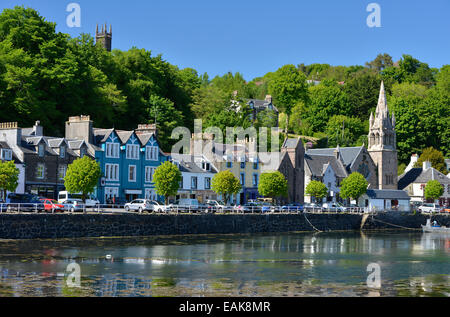 Häuser am Hafen, Tobermory, Isle of Mull, Schottland, Vereinigtes Königreich Stockfoto
