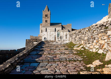 Kirche San Pietro, Portovenere, Cinque Terre, Ligurien, Italien Stockfoto