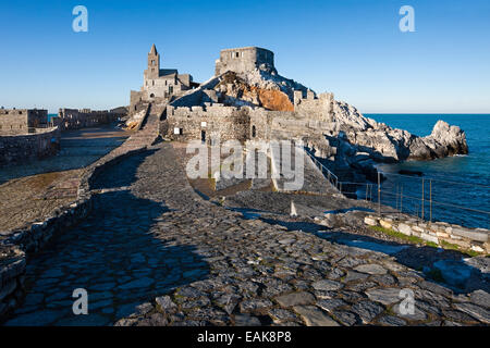 Kirche San Pietro, Portovenere, Cinque Terre, Ligurien, Italien Stockfoto