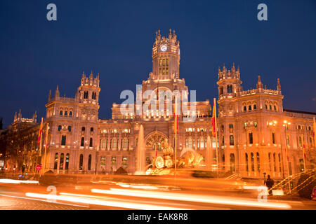 Palacio de Comunicaciones, das ehemalige Postamt, Madrid, Spanien Stockfoto