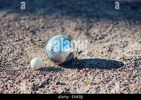 Ball im Boule zu gewinnen Stockfoto