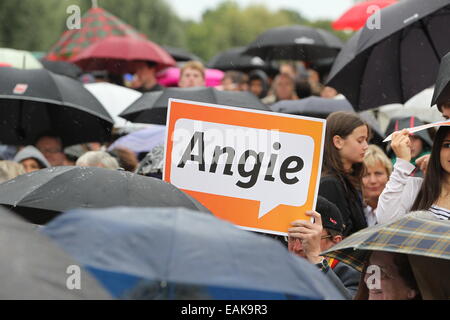 "Angie" Poster bei einer Wahlveranstaltung der CDU, Koblenz, Rheinland-Pfalz, Deutschland Stockfoto