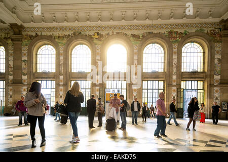 Sao Bento Bahnhof, Halle, Porto, Bezirk von Porto, Portugal Stockfoto