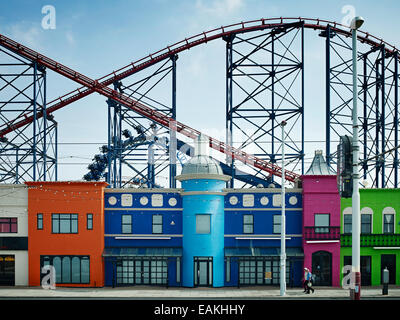 Bilder aus der Serie 'Vergnügen Prom' von Mark Reeves, Fotografien, die Erkundung der neuen Promenade Sanierung in Blackpool Stockfoto