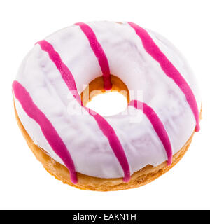 leckere leckere Donuts, die über einen weißen Hintergrund isoliert Stockfoto