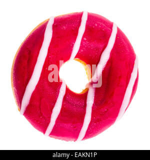 leckere leckere Donuts, die über einen weißen Hintergrund isoliert Stockfoto