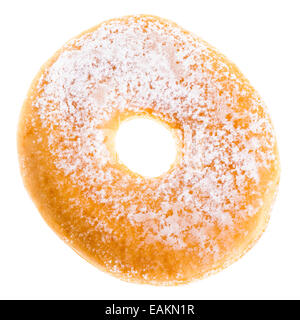 leckere leckere Donuts, die über einen weißen Hintergrund isoliert Stockfoto