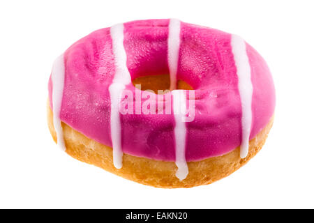 leckere leckere Donuts, die über einen weißen Hintergrund isoliert Stockfoto